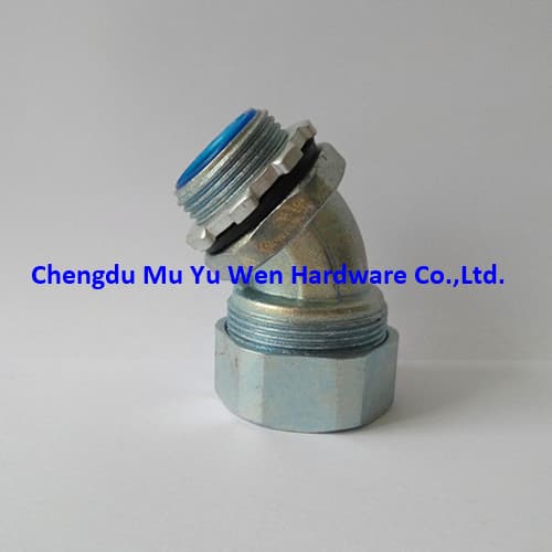 Liquid tight 45d elbow zinc alloy conduit connector in China